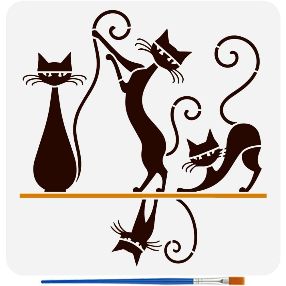 Photography Geometry - Geometric Cat Pattern Painting Stencil with