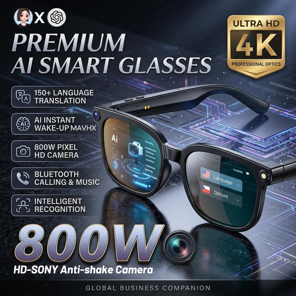 2026 4K 8MP Smart Glasses Men  - Photography Japanese review and price