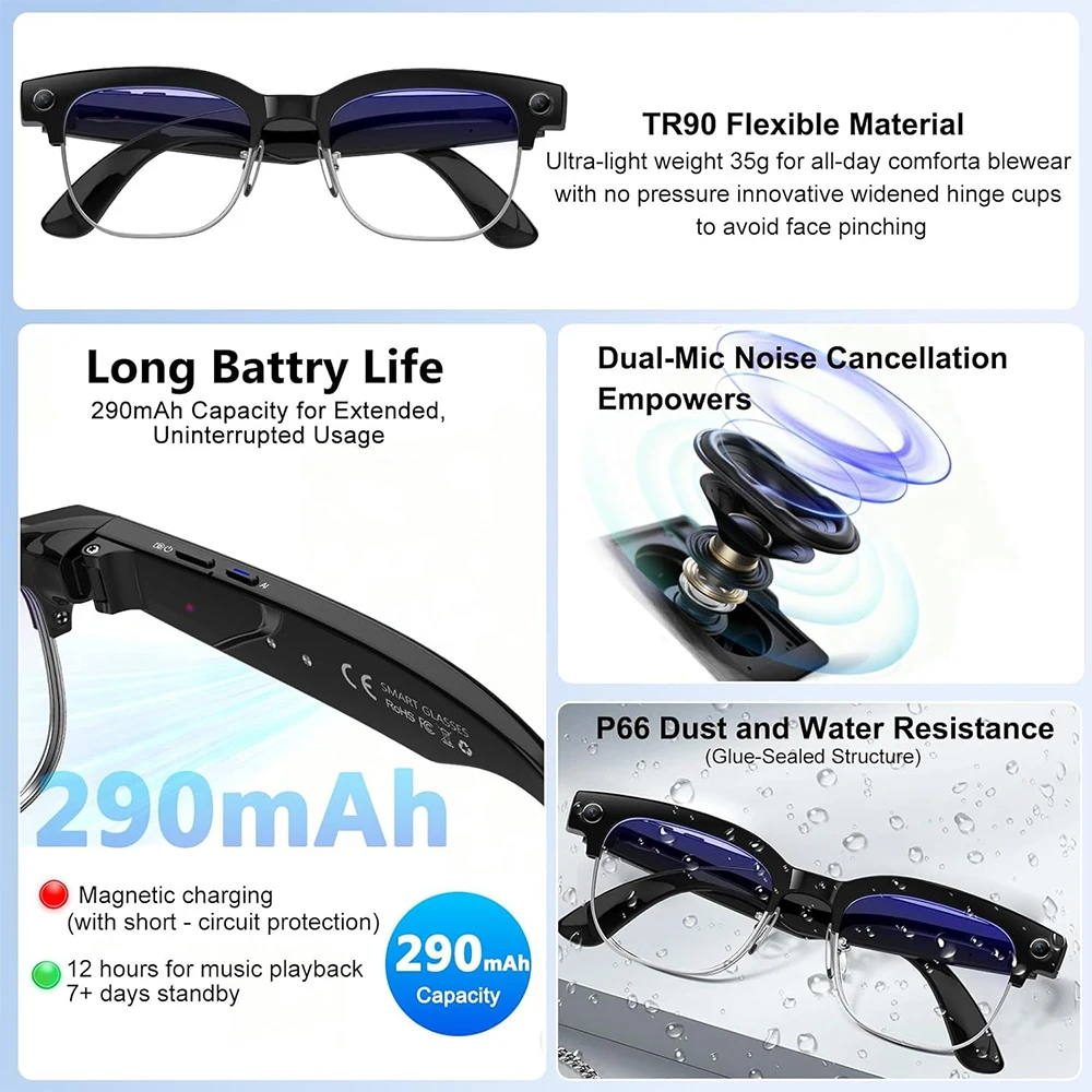4K Smart AI Glasses 8MP Camera - Photography Japanese review and price
